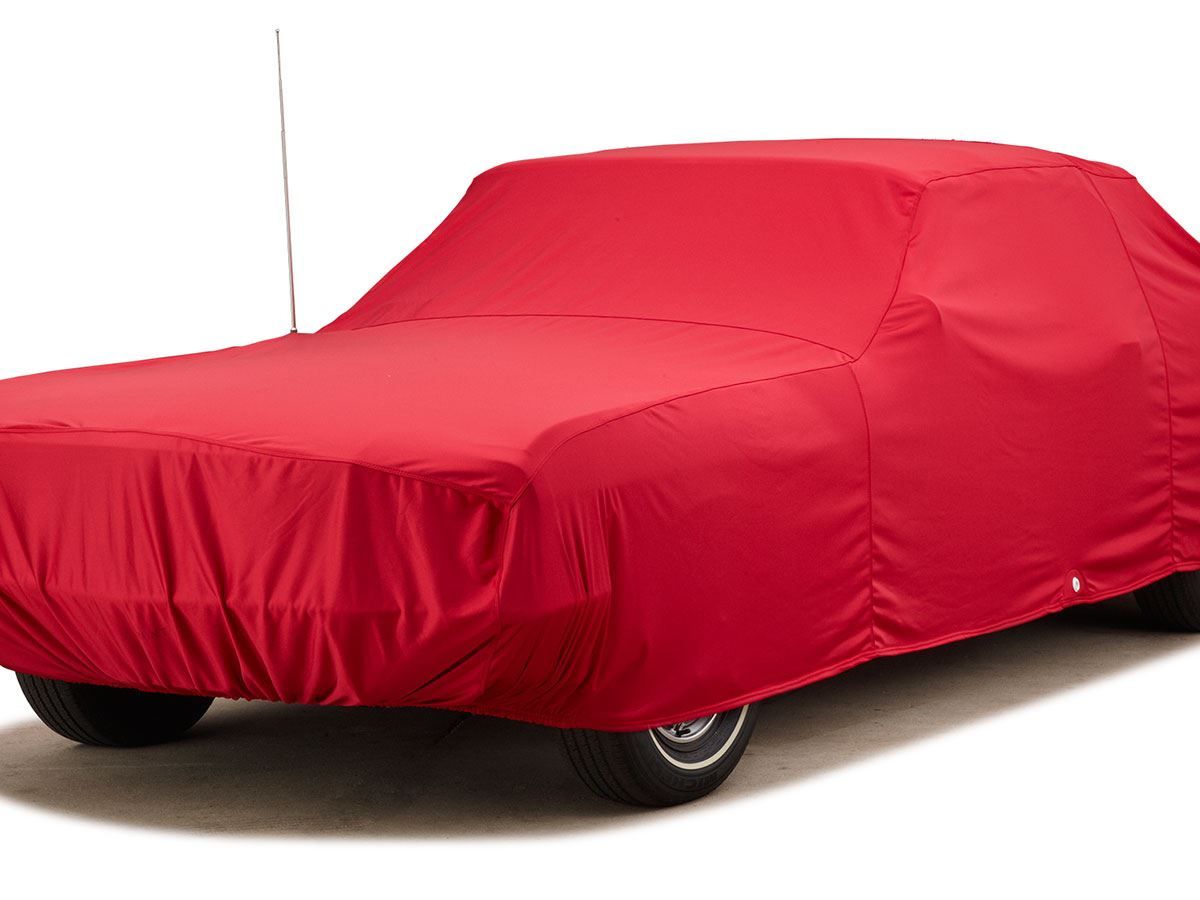 DSI Automotive Covercraft Custom Fit Car Cover Fleeced Satin Red 2 Mirror Pockets Size