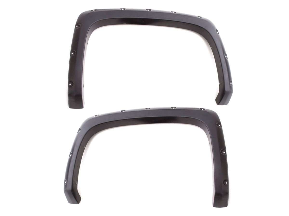 DSI Automotive Lund Rivet Style Fender Flare Set Smooth Black Finish Rear RX110SB
