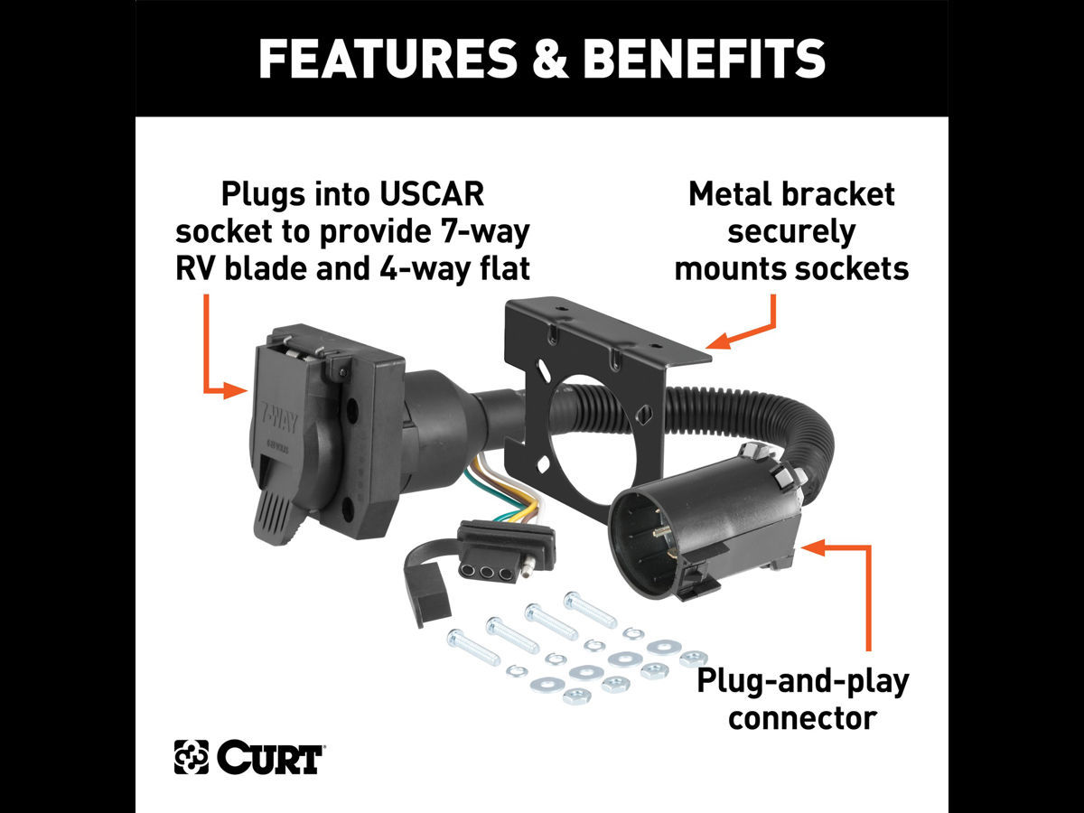 DSI Automotive - Curt OEM Vehicle To Trailer Connector w/Harness - 7