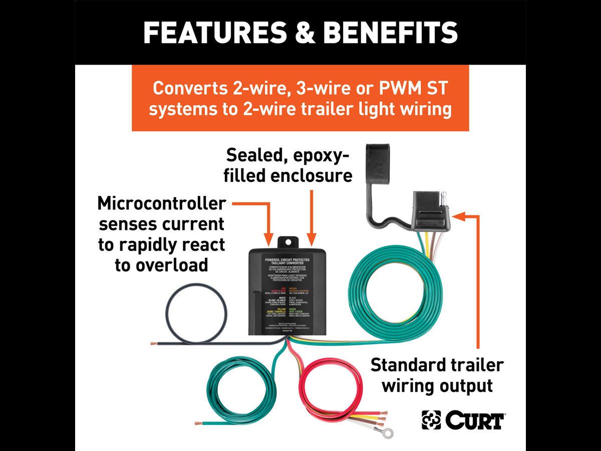 DSI Automotive - Curt Wiring T-Connectors - Multi-Function Taillight  Converter - 59236