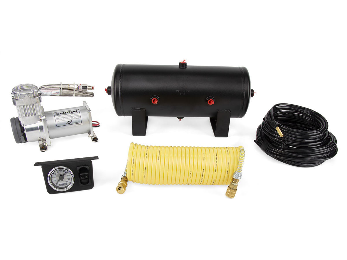 DSI Automotive Air Lift On Board Air Compressor Kit Single Gauge