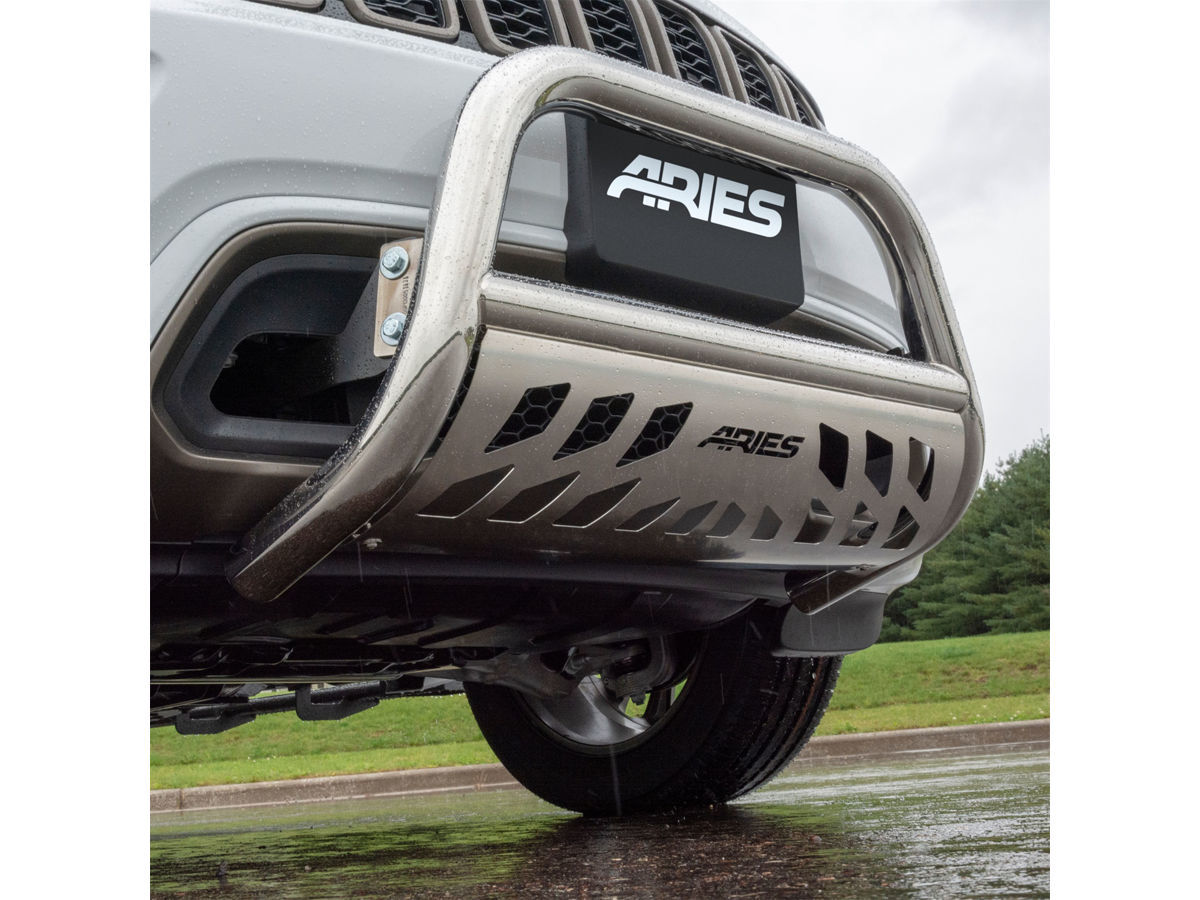 DSI Automotive - Aries Bull Bar - 3 in. - w/Stainless Skid Plate - High ...