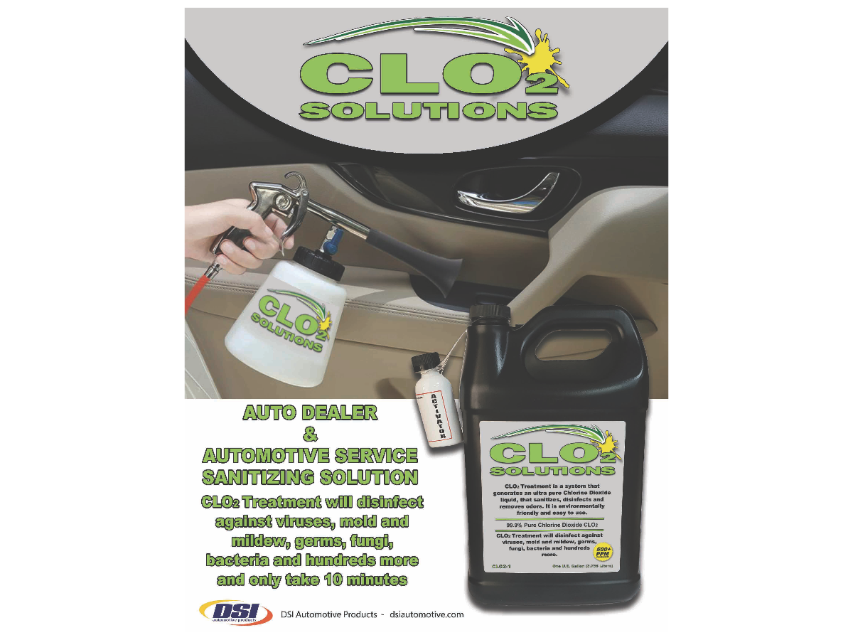 DSI Automotive chlorine dioxide disinfectant treatment